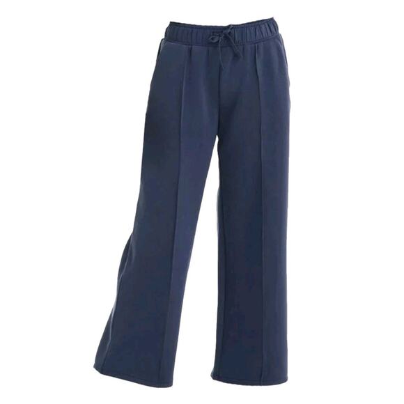 All In Motion Girls' Wide Leg Athletic Pants Airy Sleek Mid Rise Navy Blue - Picture 1 of 7